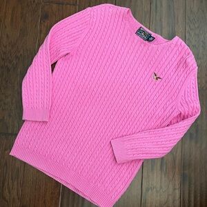 Vibrant Pink Cable Knit Sweater